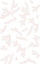 Delicate soft pink wedding branches leaves twigs grass herbs seamless pattern. Embroidery vector flower decoration