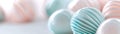 Delicate spheres with pastel colors sit arranged on a soft surface, highlighting swirling patterns and gentle shadows Royalty Free Stock Photo