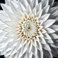 The delicate structure of a white dahlia in full bloom. Royalty Free Stock Photo