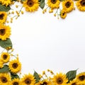 Delicate Sunflower Border White Serenity