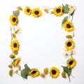 Delicate Sunflower Border White Serenity