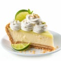 Delicate Taco Key Lime Pie Slice With Cream Cheese Filling Royalty Free Stock Photo