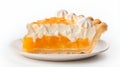 Delicate Tangerine Pie Slice With Whipped Cream And Green Orange Slices Royalty Free Stock Photo