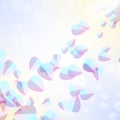 Delicate translucent petals on a blurred background for a romantic design