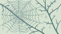 Delicate Spider Web on Branch Creepy Vector Art, vector design Generative AI Royalty Free Stock Photo