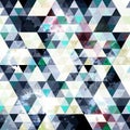 Delicate vibrant colored polygons geometric abstract seamless pattern grunge texture Royalty Free Stock Photo
