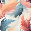 Delicate Vintage Acrylic Feathers Seamless Abstract Design AI Generated