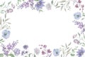 Delicate watercolor floral frame in soft pastel colors. Hand drawn illustration. Vector EPS. Royalty Free Stock Photo