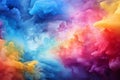 Delicate watercolor painted background in multi-colors, rainbow smoke-like design Royalty Free Stock Photo