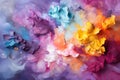 Delicate watercolor painted background in multi-colors, rainbow smoke-like design Royalty Free Stock Photo