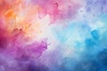 Delicate watercolor painted background in multi-colors, rainbow smoke-like design Royalty Free Stock Photo