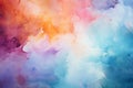 Delicate watercolor painted background in multi-colors, rainbow smoke-like design Royalty Free Stock Photo