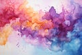 Delicate watercolor painted background in multi-colors, rainbow smoke-like design Royalty Free Stock Photo