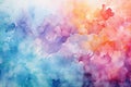 Delicate watercolor painted background in multi-colors, rainbow smoke-like design Royalty Free Stock Photo