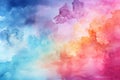 Delicate watercolor painted background in multi-colors, rainbow smoke-like design Royalty Free Stock Photo