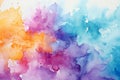 Delicate watercolor painted background in multi-colors, rainbow smoke-like design Royalty Free Stock Photo