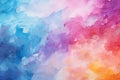 Delicate watercolor painted background in multi-colors, rainbow smoke-like design Royalty Free Stock Photo