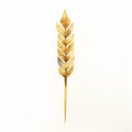 Delicate Watercolor Painting Of A Gold Wheat Stalk With Horns