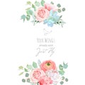 Delicate wedding floral vector design card