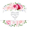 Delicate wedding floral vector design card