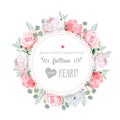 Delicate wedding floral vector design frame