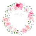 Delicate wedding floral vector design round frame Royalty Free Stock Photo