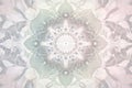 Delicate White and Pastel Mandala Pattern with Soft, Flowing Lines