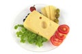 Delicatessen cheese served on dish Royalty Free Stock Photo