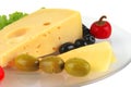 Delicatessen cheese served on dish Royalty Free Stock Photo