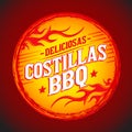 Deliciosas Costillas BBQ - Delicious BBQ Ribs spanish text