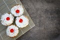 Deliciou cupcake on the wooden floor