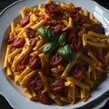 colorful chees pasta plate ai generated