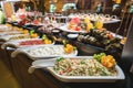 A delicious appetizer and salad buffet with various options in a restaurant or hotel Royalty Free Stock Photo