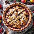 Delicious appetizing handmade pie for the holiday, isolated on a white background,