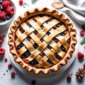 Delicious appetizing handmade pie for the holiday, isolated on a white background, Royalty Free Stock Photo