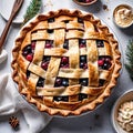 Delicious appetizing handmade pie for the holiday, isolated on a white background, Royalty Free Stock Photo