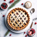 Delicious appetizing handmade pie for the holiday, isolated on a white background, Royalty Free Stock Photo