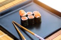 Delicious and appetizing salmon sushi Royalty Free Stock Photo