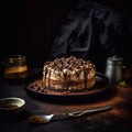 Delicious appetizing tiramisu cake with savoiardi sticks and coffee cream. World famous dessert. Generative AI