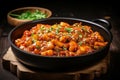 Delicious and appetizing tteokbokki spicy rice cake, a popular south korean dish Royalty Free Stock Photo