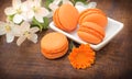 Delicious apricot cakes (macaroon - macaron)