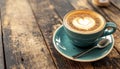Delicious aromatic cappuccino with heart design on frothy surface in a stylish coffee cup setting. Royalty Free Stock Photo