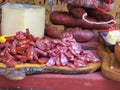 Delicious artisan natural sausage from traditional tasty village