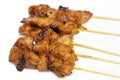 Delicious Asian Cuisine Chicken Satay Isolated Royalty Free Stock Photo