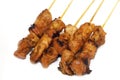 Delicious Asian Cuisine Chicken Satay Isolated Royalty Free Stock Photo