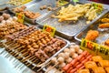 Asian food on night food court/market