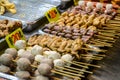 Asian food on night food court/market