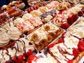 Delicious Assorted types of waffles Bruxelles Belgium