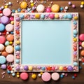 Sweet Celebrations Doughnuts Colorful Candies and Pastel Backgrounds Adorned with Copy Space