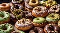 Delicious Assortment of Gourmet Donuts with Various Toppings Royalty Free Stock Photo